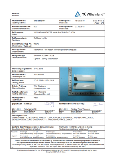 ISO9994 para WK73 de TUV