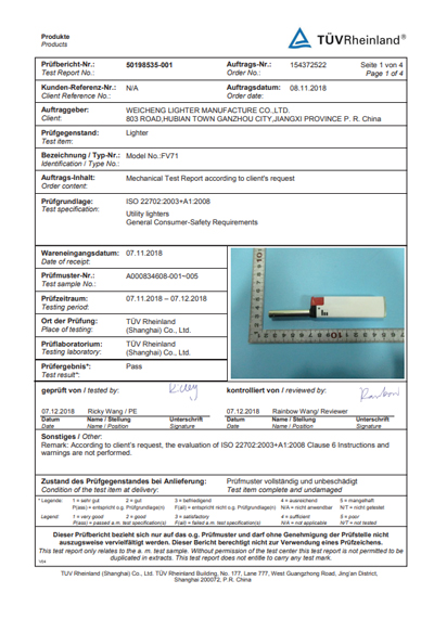 ISO22702 para FV71 de TUV